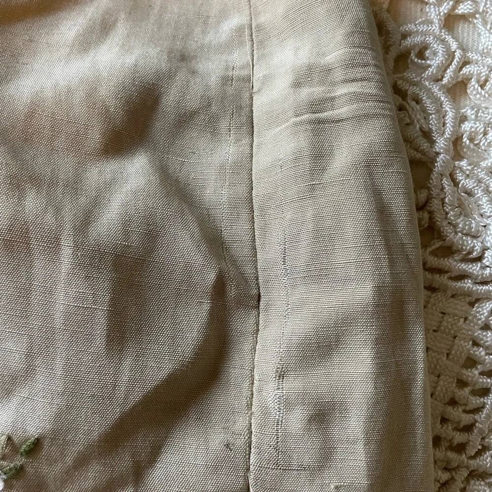 Ann Taylor floral embroidered Beige Silk Linen Skirt set - Picture 16 of 16